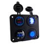 4 In 1 Panel Dual QC 3.0 USB Car Charger Power Outlet Voltmeter Power Socket Toggle Switch for Marine Boat RV Truck