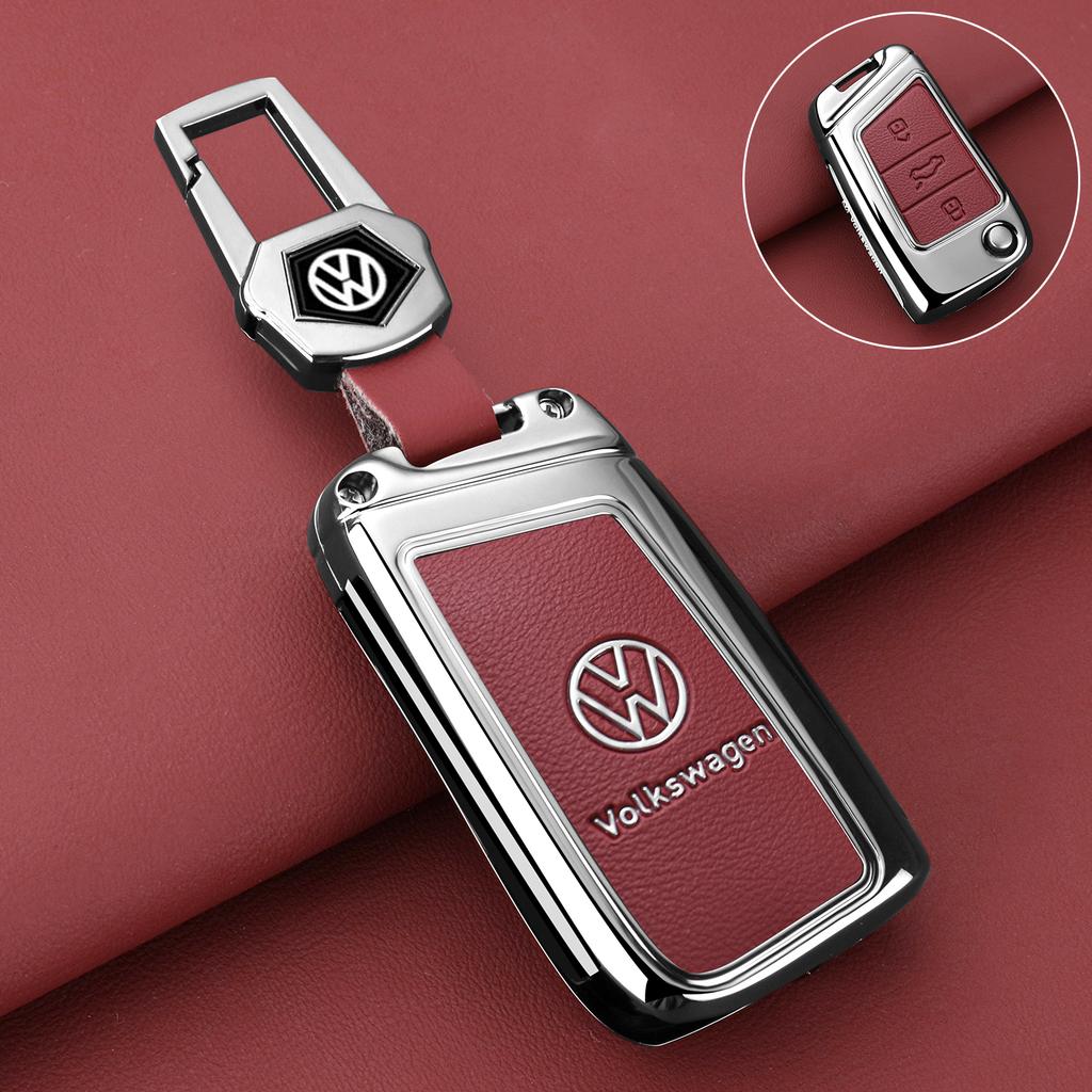 Для VOLKSWAGEN цинковый сплав Кожаный Чехол для Автомобильного Ключа Защитная Крышка оболочка брелок для VW Volkswagen Golf 7 MK7 Tiguan MK2 T-roc T-cross