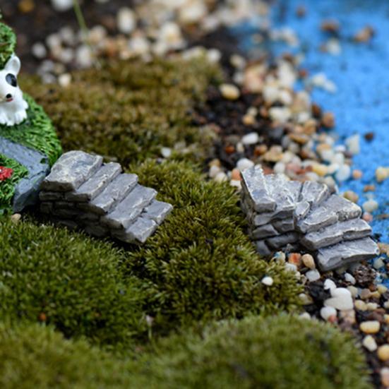 2 шт. мини-ступени из смолы, садовая миниатюрная каменная лестница, дорожный пейзажный орнамент