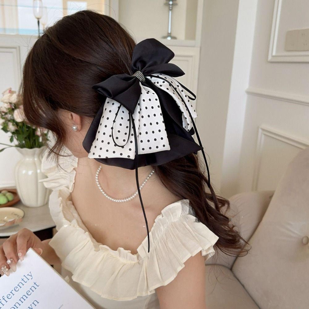 Grab Clip Chiffon Bowknot Hair Clip Floral Flower Hairpin Large Size Bow Ribbon Hair Claw  Travel