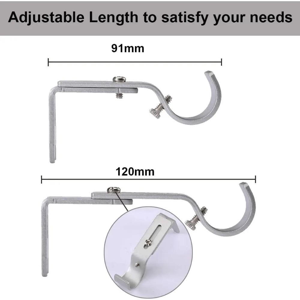 6 шт. Регулируемые кронштейны для карниза для штор, металлические прочные держатели для карнизов, фурнитура, вешалка для поддержки карниза для штор