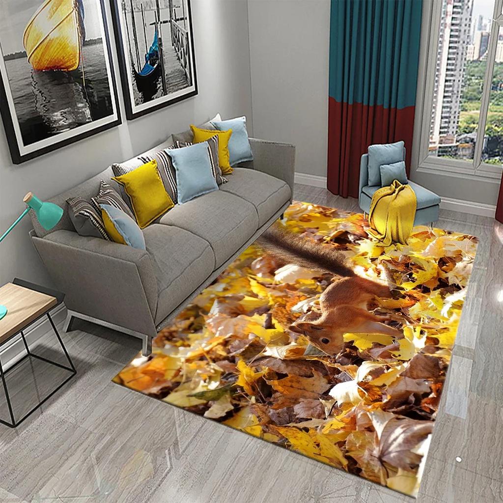 Милый ковер с белкой, забавный коврик для пола с диким животным для декора ванной комнаты, ковер противоскользящий для гостиной, кухни, коврики для ванной комнаты