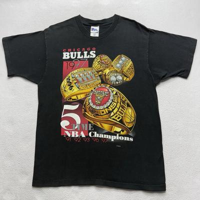 Винтажная футболка Pro Player Chicago Bulls 1997 года 5-кратные чемпионы НБА Размер L