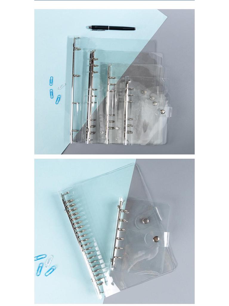 A7/A5/A6/A4/B5 Прозрачный ПВХ планер с кольцевым механизмом и обложкой для блокнота