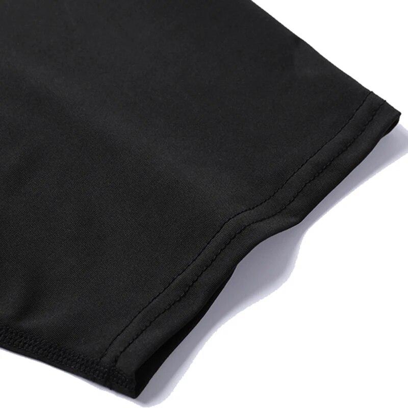 Mens Compression Printed Shirt Sports Fitness Short Sleeve Comfortable Breathable Casual Summer