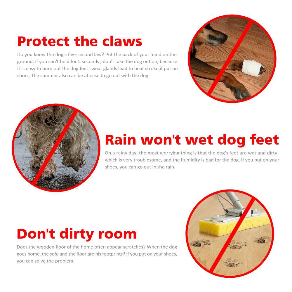 4pcs With Velvet Thick Puppy Socks Anti-slip Footwear Pet Shoes Rain Snow Boots Warm Dog Shoes