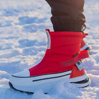 Модные зимние женские ботинки Нескользящие Водонепроницаемые Ботильоны Снежные ботинки Мужские Платформа Зимняя хлопковая обувь с толстым мехом Ботас Мухер Высокие ботинки