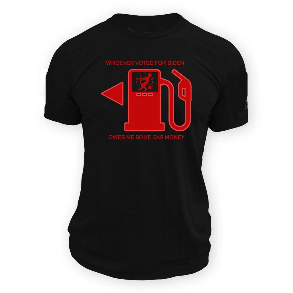 Whoever Voted for Biden Owes Me Some Drawn Gas TShirt 100 Cotton ONeck Short Sleeve Summer Casual Mens Tshirt Streetwear