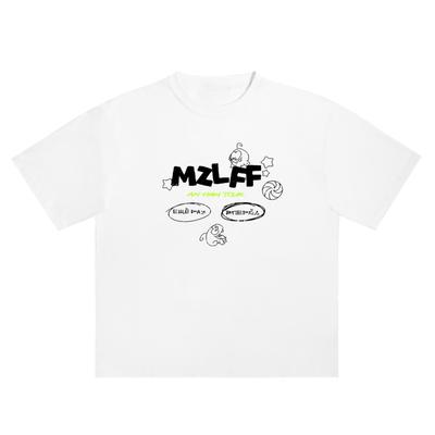 2025 Новая мужская футболка уличная одежда с рисунком MZLFF Принт Harajuku Hip Hop Корейская с коротким рукавом Y2k Топы из хлопка с графикой Одежда Goth