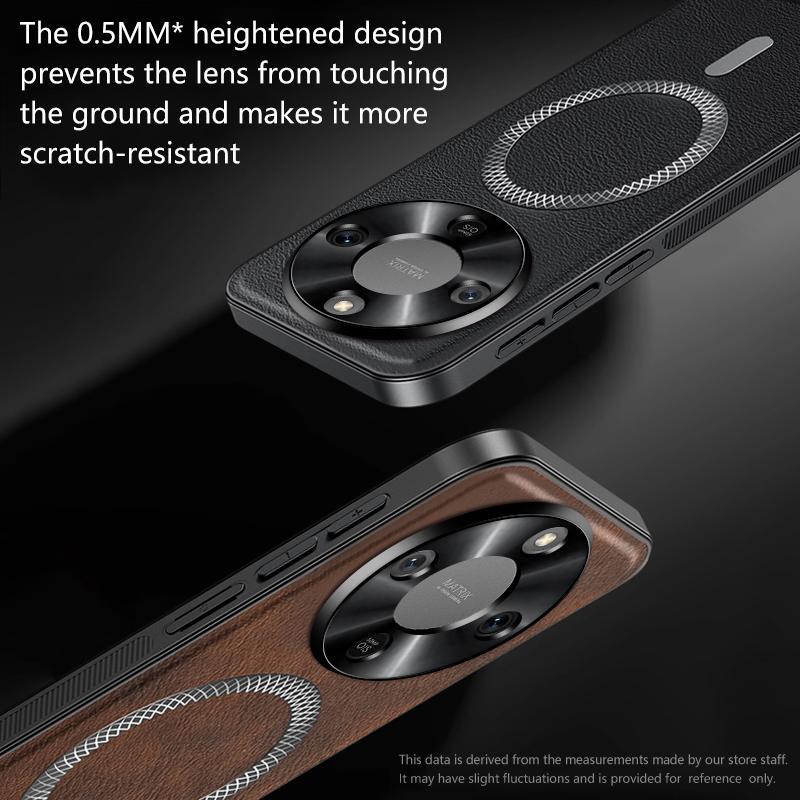 Чехол для Honor X70 с магнитной застежкой, элегантный, из износостойкой кожи, с полностью закрытым объективом и нескользящими краями.