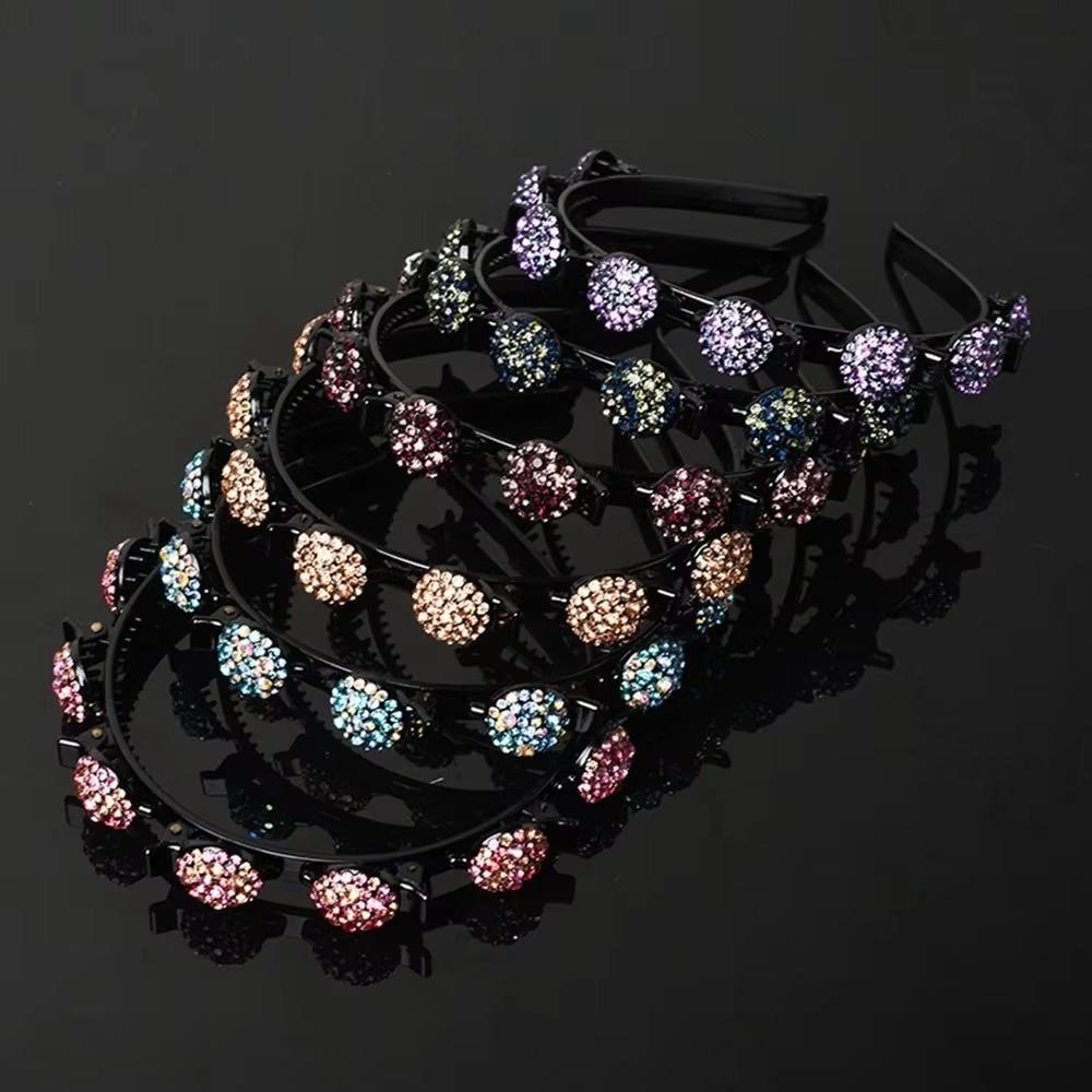 Элегантные повязки на голову с зажимами Милый блестящий обруч для волос Фиксатор для челки со стразами Банкет