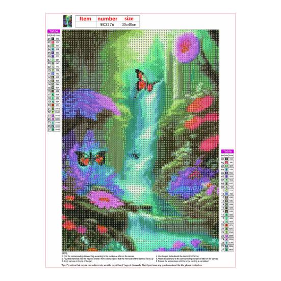 5D Красочные стразы Алмазный художественный комплект Вышивка Цветок Бабочки Водный пейзаж Узор DIY Ремесло Взрослые дети Набор для рисования стразами