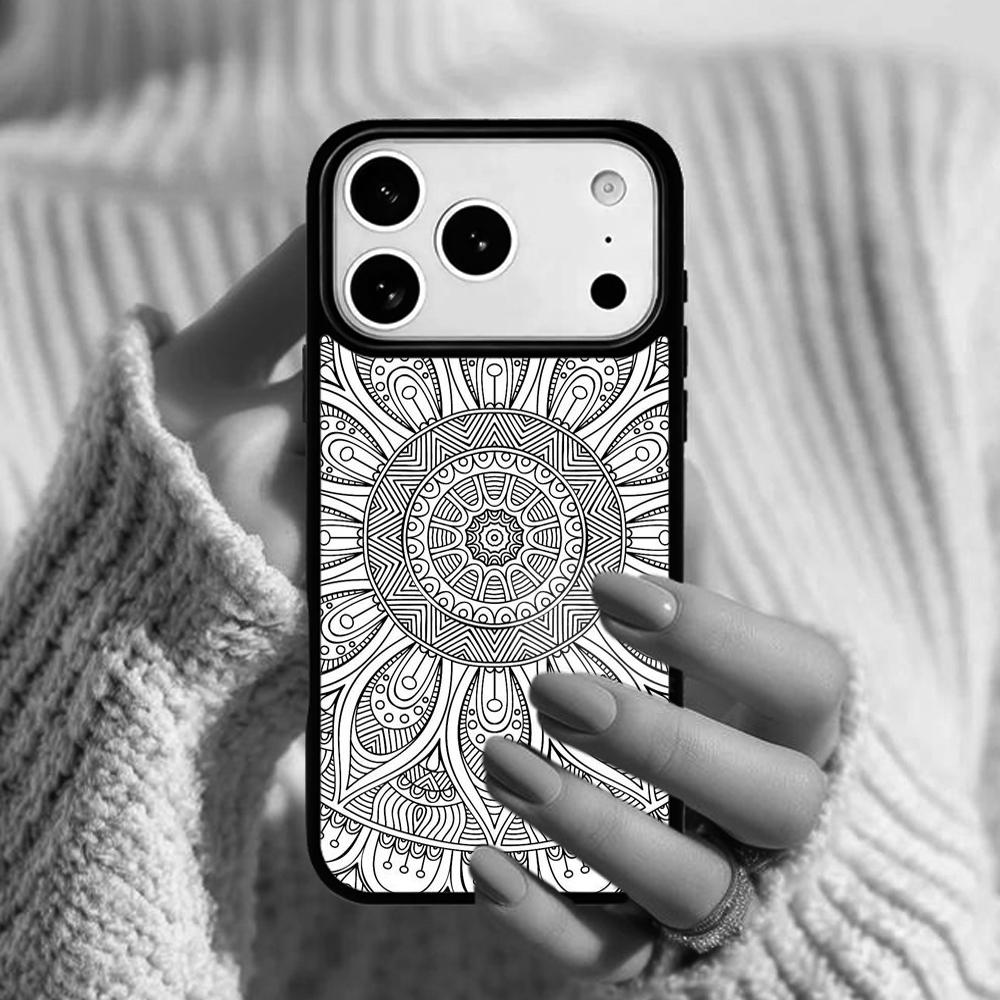 Beautiful painting mandala flower Phone Case For Apple iPhone 17 Air 16E 15 14 Plus 13 12 11 Pro Max Mini Funda Cover