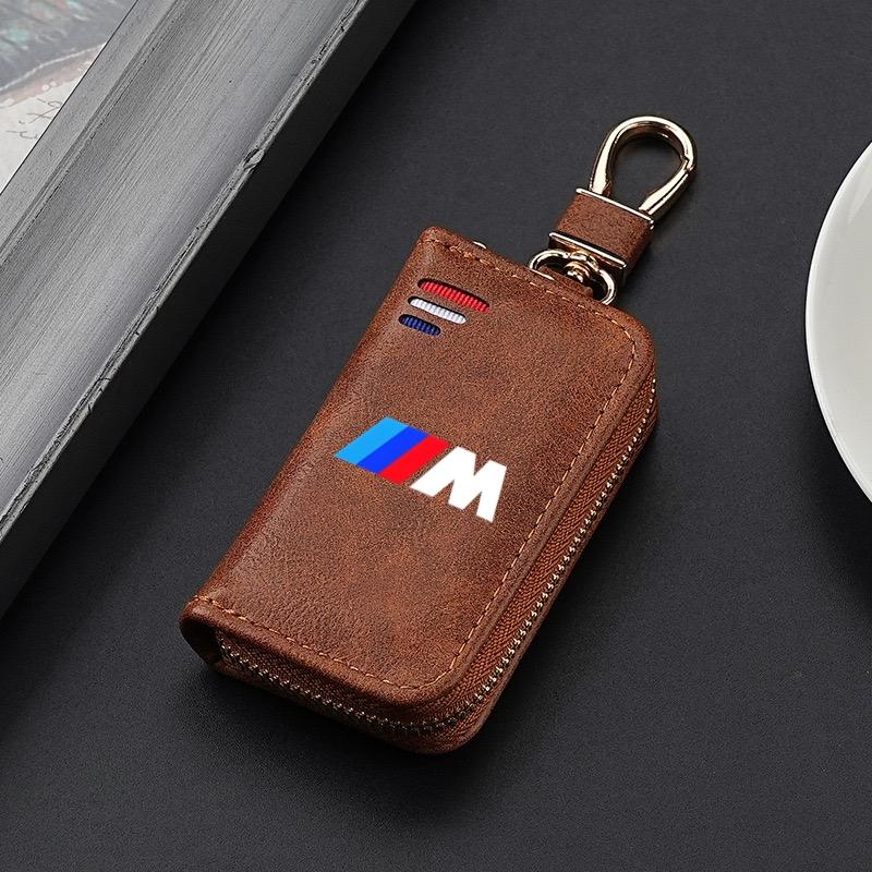 New Design Leather Car Key Cover For BMW M E30 E39 E46 E90 E93 E60 F10 M5 M6 M7 X4 X5 X1 Card Case Keychain Key cases Accessorie