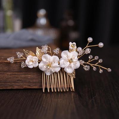 Аксессуары для волос Tuanming Bridal Flower Comb — элегантный европейский и американский вечерний стиль