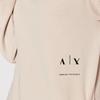Armani Exchange FW22 Хлопковое худи с принтом в виде букв, платье-футболка с длинным рукавом, прямое, женское, темно-бежевое 6LYA72-YJBSZ-1768
