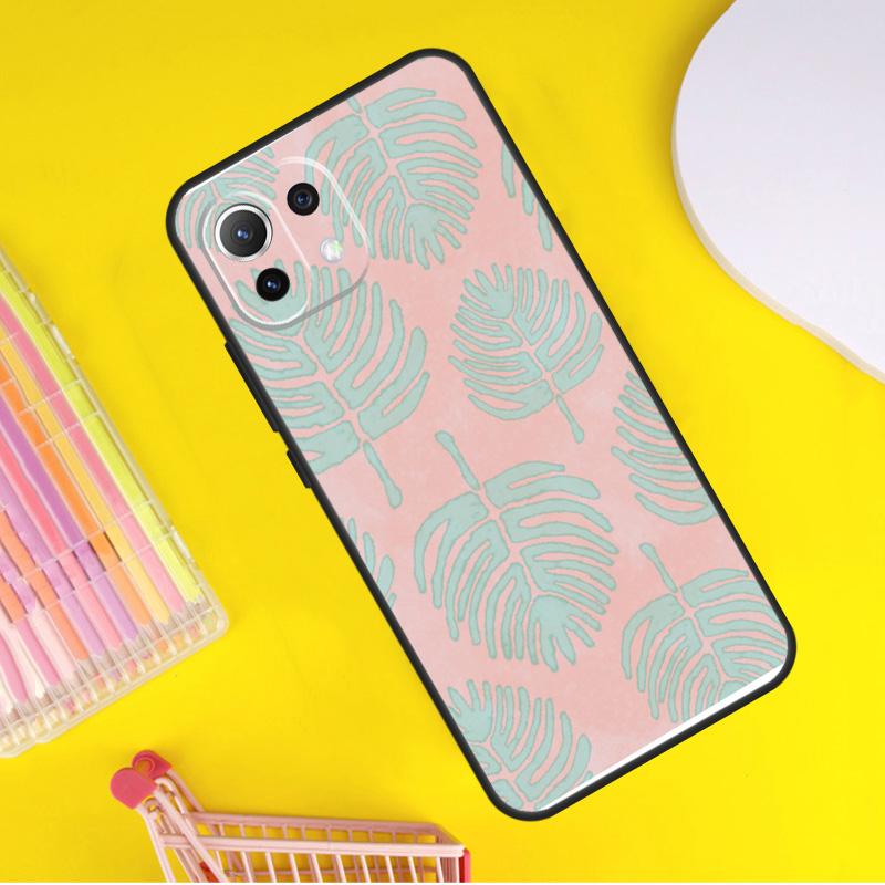 Tropical leaves Banana Leaf Cover For Xiaomi 14 Ultra 13 11T 12T 13T 14T Pro POCO X6 X7 Pro X3 X5 F3 F5 F6 M6 Pro Case