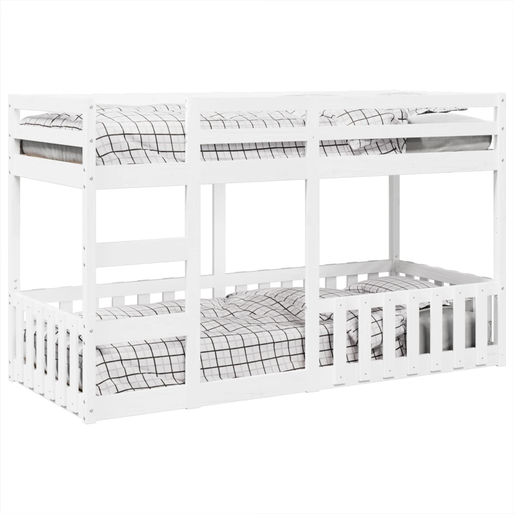 Bunk Bed White 90x200 cm Solid Pine Wood