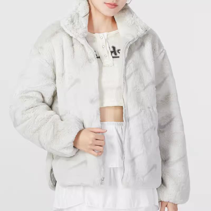 Nike Sportswear Printed Faux Fur Jacket White Women DQ6843-072