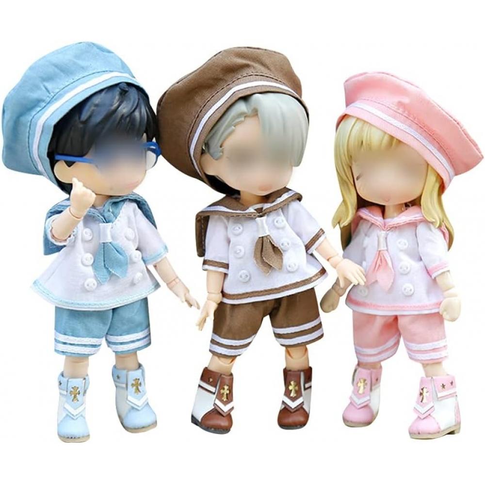 Highawk Obitsu 11 Одежда Ob11 Obitsu Кукла 11 см Тело Наряд Матросская форма 12 минут Бид P9 Кукла Темно-синий Obitsu Тело Набор из 3 предметов Черный Черный