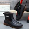Waterproof Men Rain Shoes Outdoor Non Slip Work Shoes Fleece Lined Cotton Warm Rain Boots Kitchen Footwear Male