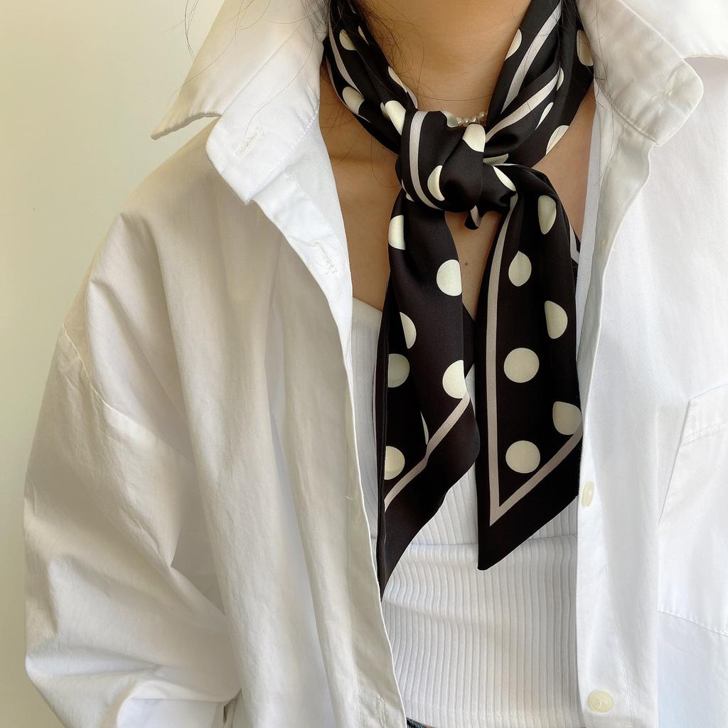 Весенне-летний атласный длинный шарф для женщин, солнцезащитная шаль, модный атласный длинный шарф для красоты, универсальный дорожный шарф