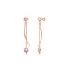 Pink Gold Earrings for Chain Pink For Everyday New Gifts for Women FH.bird Women, Popular, Dangling, Large, [Graceful Lines] Earrings, Tourmaline,