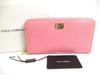 Подлинный кошелек-кошелек с логотипом, розовая кожа, круглая молния #a394, восстановленный