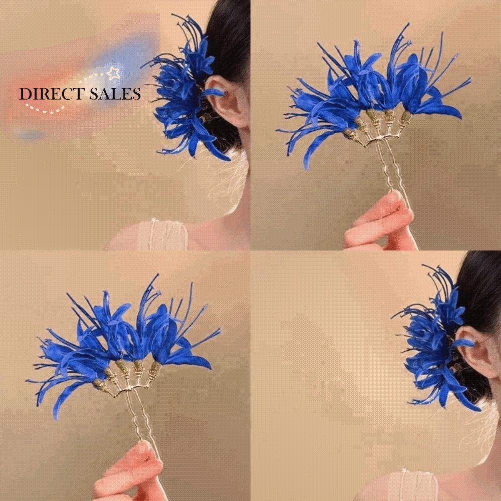 Simple Large Flower Hair Stick Fairy Simulation Flower Hanfu Hair Stick Bohemian Bohemian Style Simulation Flower Hairpins Beach