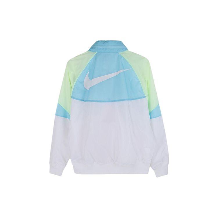 Nike Windbreaker Hooded Jacket With Logo Men Outerwear Blue White AR2210-101