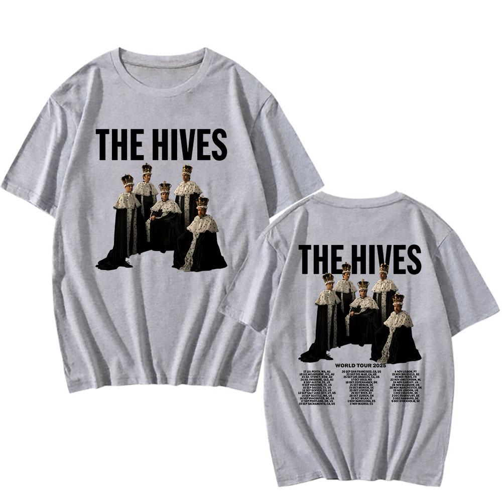 The Hives Мировой тур 2025 Футболка с коротким рукавом Летние хлопковые футболки Мода Графическая футболка рок-группы Унисекс Уличная одежда Мужские футболки