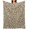 Speckle Polka Dot Dalmatian Pattern (black/tan) Throw Blanket Decorative Throw Single heavy to sleep christmas gifts Blankets
