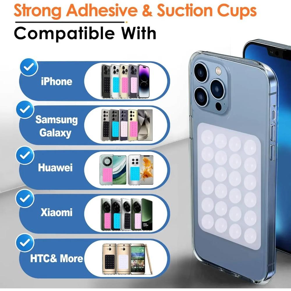 6/3/1 шт. Присоска Настенная подставка Коврик Многофункциональный Силиконовый Присоска Держатель для телефона Квадратный Противоскользящий Односторонний Кожаный Чехол Крепление