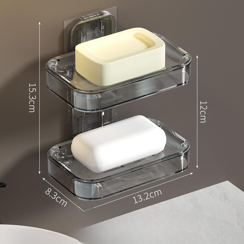 Soap Box Suction Cup Wall-mounted Perforation-free Drain Toilet Drain Soap Box Shelf Household Bathroom