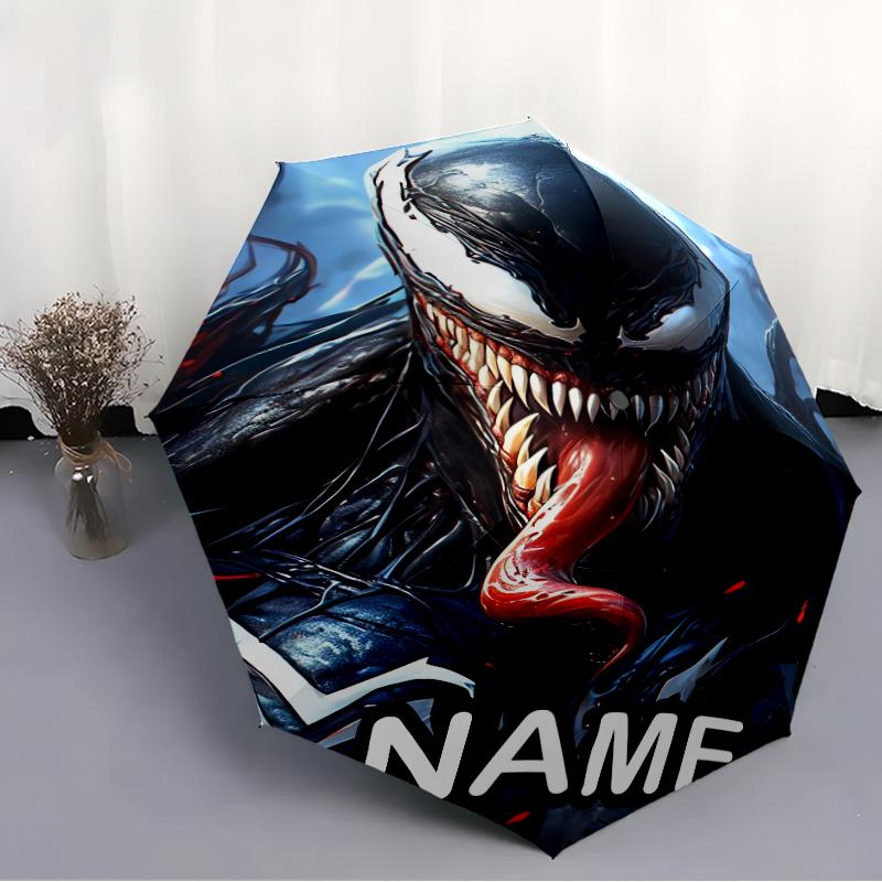 Personalized Name V-Venom Print Umbrella - Automatic Open/Close, Eight-Rib Durable Frame, Automatic Folding Umbrella
