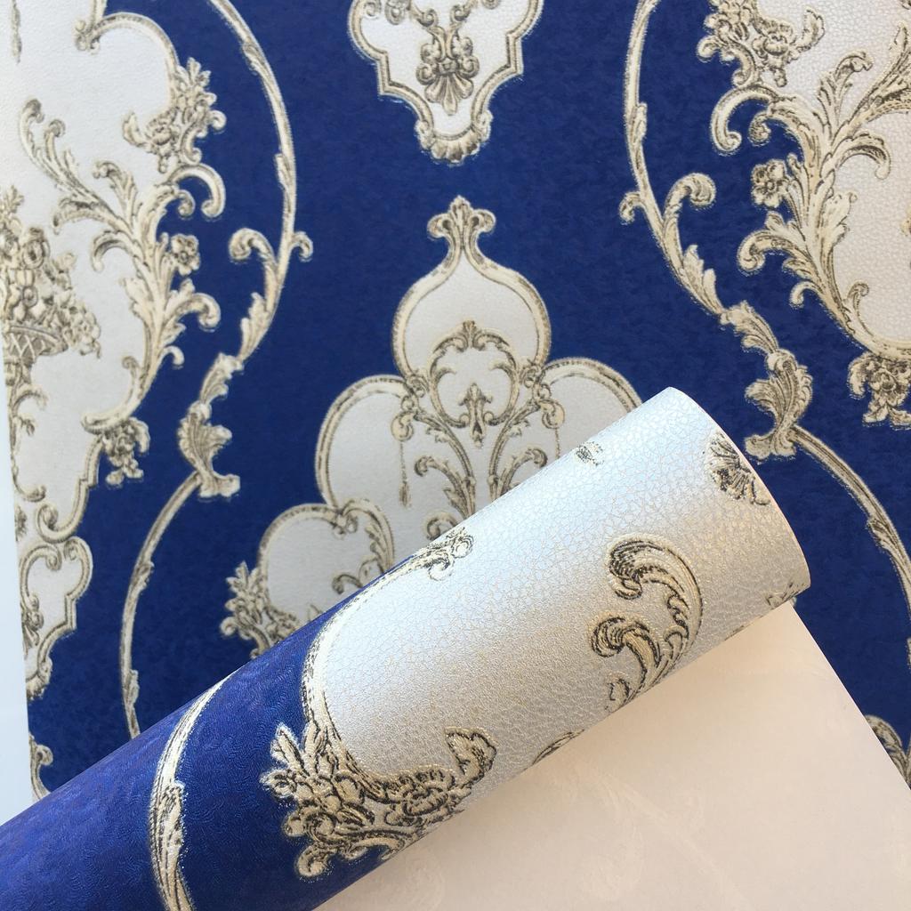 Роскошные Дамасские Виниловые Обои ПВХ Рулон Обоев Белый Черный Синий Красный Водонепроницаемое Настенное Покрытие Гостиная Спальня Украшение Дома