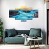 5Pcs Beautiful Natural Seatide Seawave Scenery of Blue Ocean The Oreg Native with 5 Pieces Canvas Paintings Art Home Decor Wall