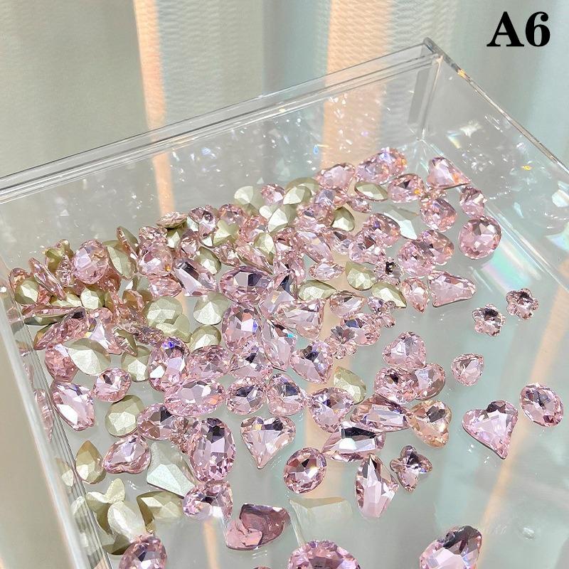 20 шт. Смешанные размеры Различная форма Ноготь 3D Стеклянные кристаллы Бриллианты Любовь Искажает Сердце Супер Блестящие Шармы Драгоценные камни Камни Д