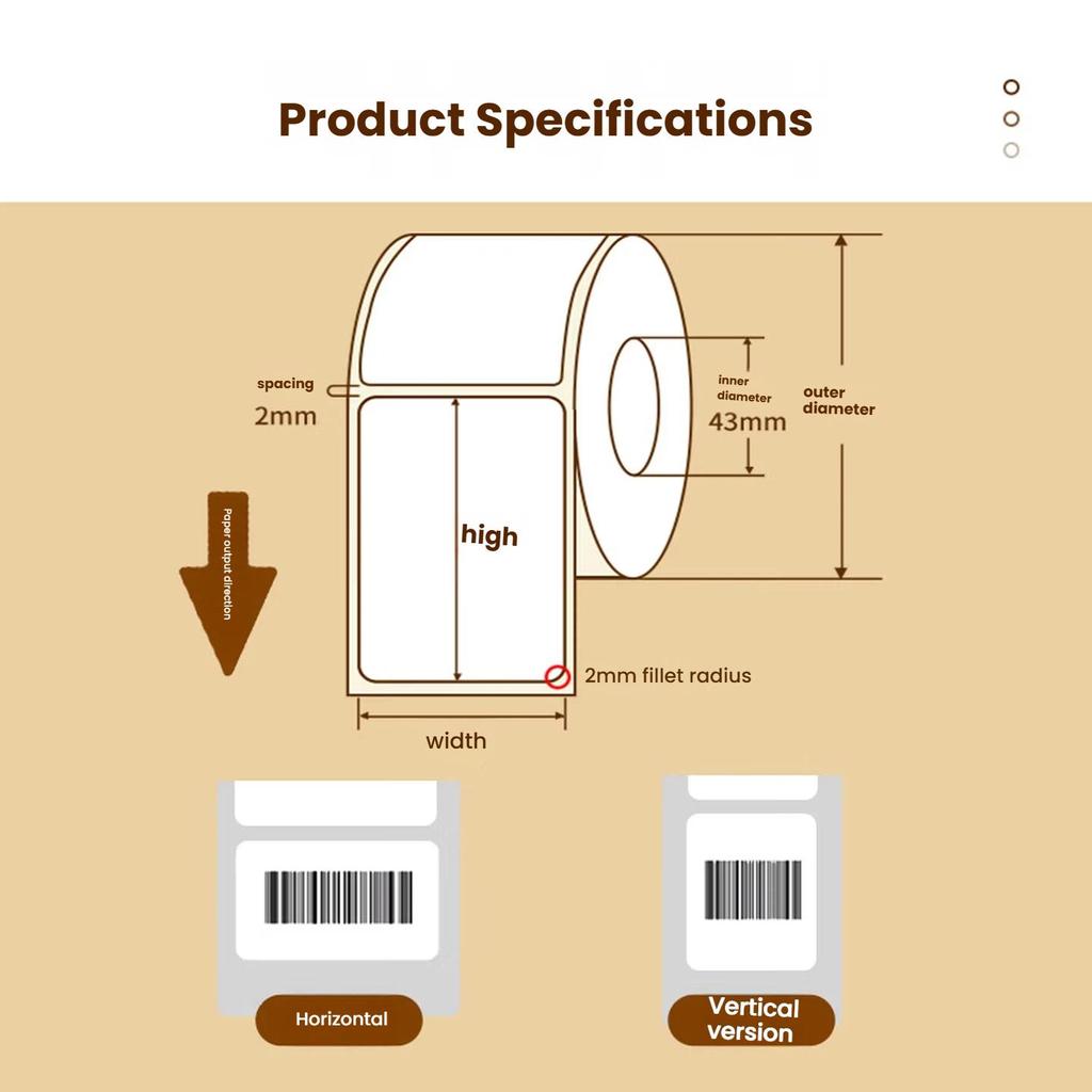 NVV 50mm*70mm*500 Sheets Triple-Protection Thermal Label Printing Paper Electronic Shipping Label  Self-Adhesive Cargo Material Barcode Paper
