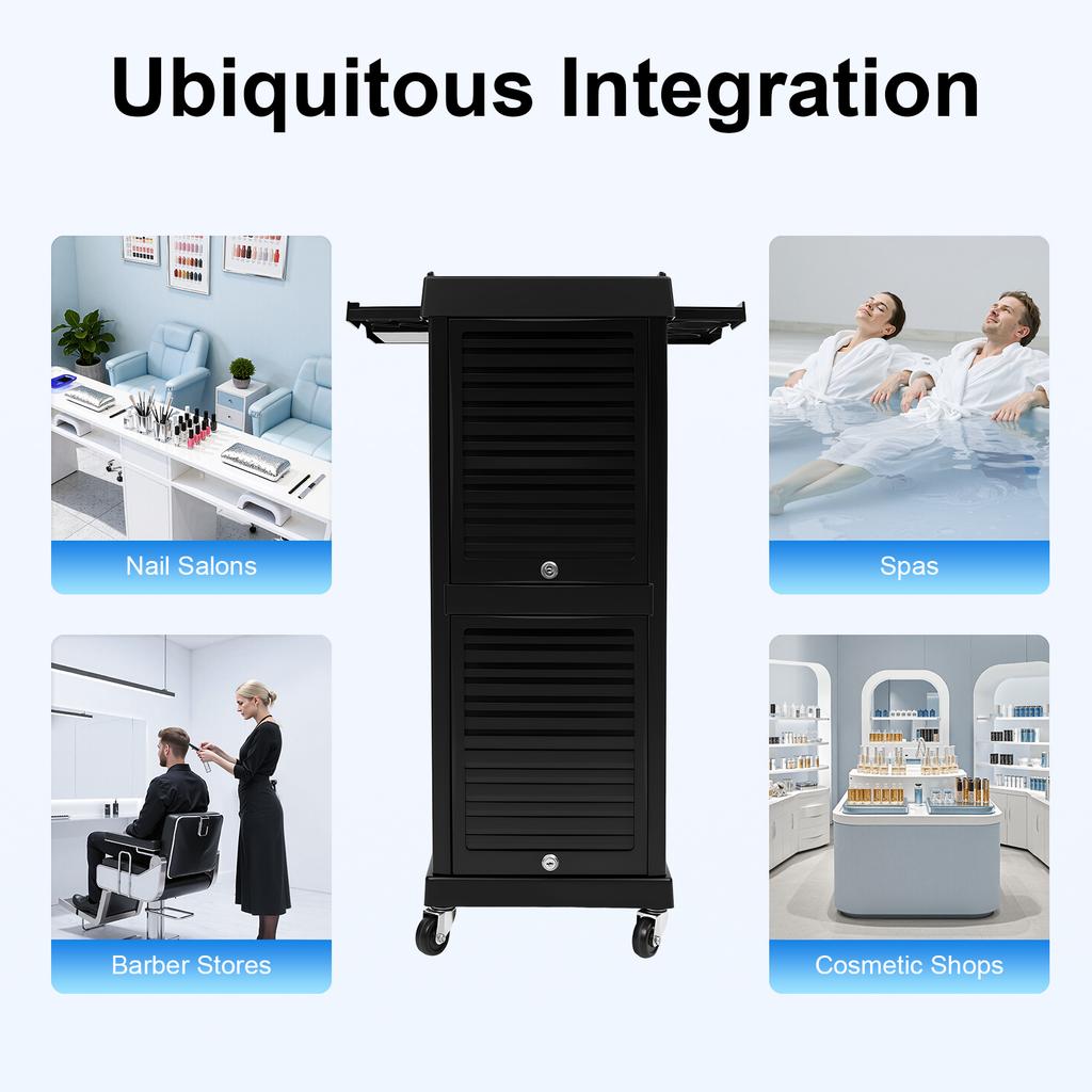 7-ярусная салонная парикмахерская тележка на колесиках – тележка-ролик для косметологии, макияжа, принадлежностей для ногтей(черный)