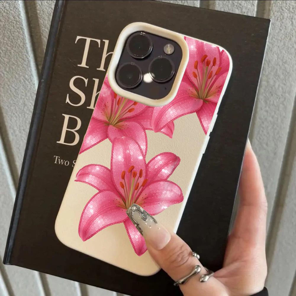 Роскошный Чехол для Телефона с Узором из Кожи Личи 'Gorgeous Luxury Flowers' Для Redmi Note 14 13 12 11 10 9 8 Pro Plus 4G 5G Ударопрочный Чехол