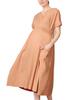 Sweet Mommy Maternity Pajamas One Piece Room Wear Nursing Clothes Silky Cotton Cache Coeur Type Relaxing Wear Maxi Apricot/F
