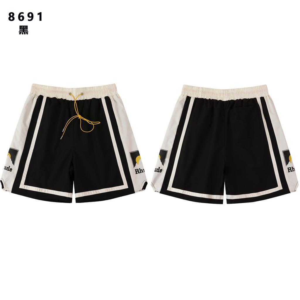 American trendy brand RHUDE 3M reflective letter printing casual sports shorts men's and women's same five-point pants
