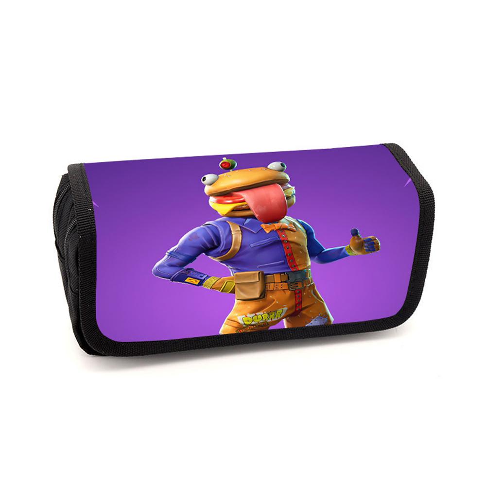 FORTNITE Мультяшный Пенал Двухъярусный Пенал-Книжка Легкий Канцелярский Принадлежность для Детей Школа Повседневное Использование, Мальчики и Девочки Возраст 5-11 лет