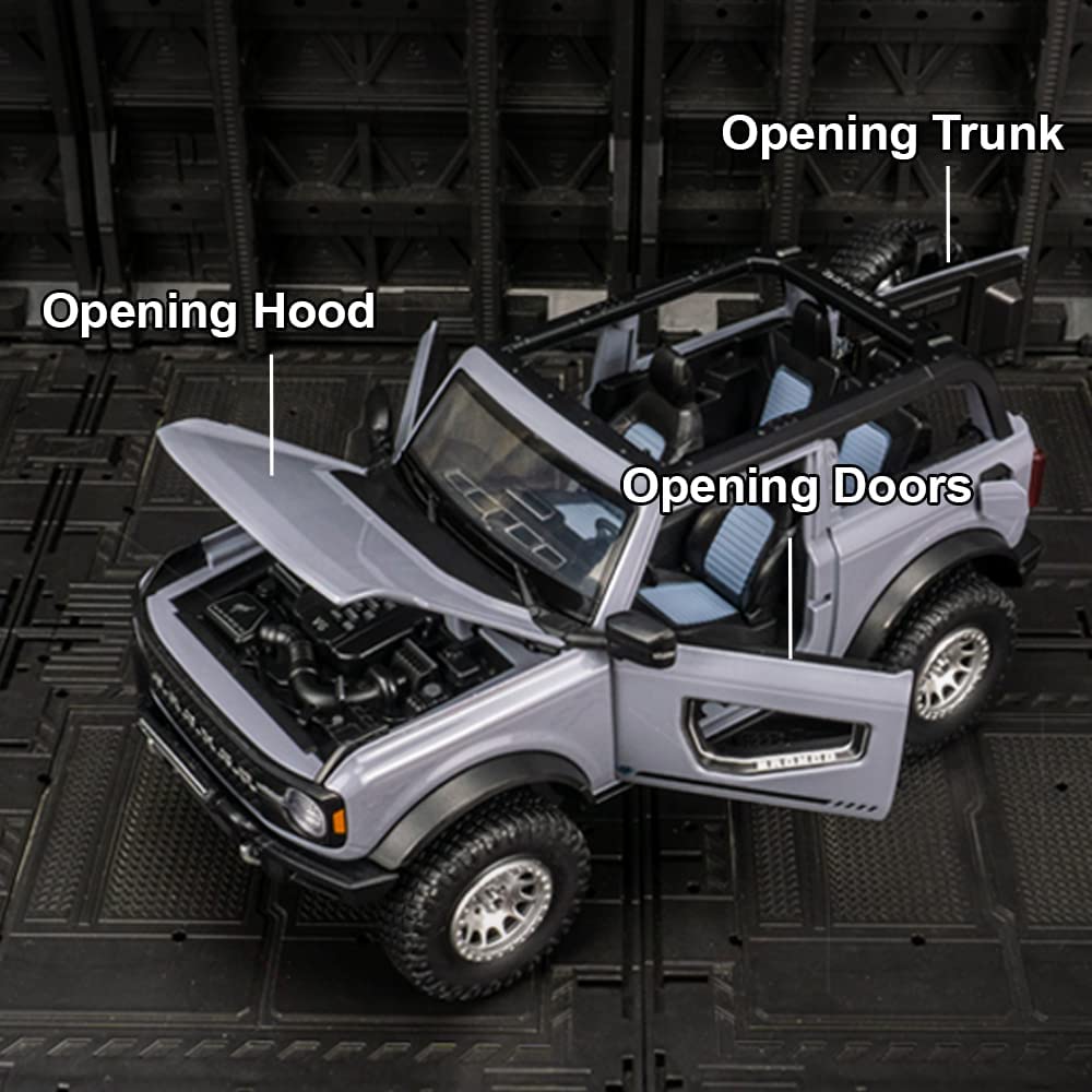 Масштаб 1/32 Ford Bronco Lima SUV, литая под давлением модель автомобиля, игрушечный автомобиль с откатным механизмом, звуком и светом для детей, коллекция подарков для мальчиков и девочек