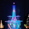 Tequila Ferris Wheel LED Liquor Bottle Display Shelf, Cocktail Glass Holder, LED Wine Rack, Cocktail Glass Shelf, Colorful Eiffel Tower Cup Holder, 12