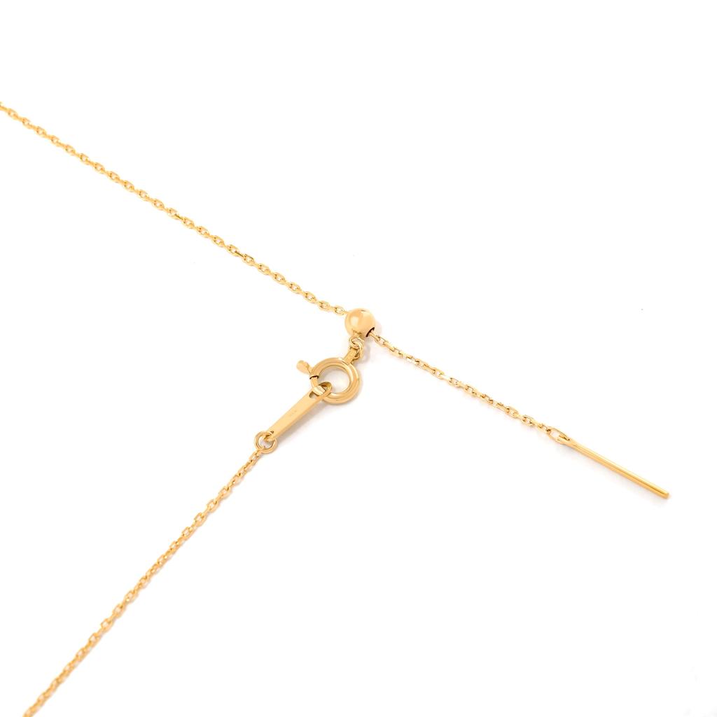 K18 Огранка Азуки Сертифицированная Ширина 45см Цепочка-колье со штифтом-слайдером 18K Сделано в Японии [Fairy Cullet] 0.9мм Прибл.. 1,4 г