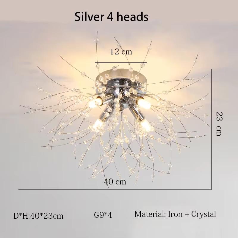 Nordic Modern Dandelion Ceiling Light Crystal Light Romantic Bedroom Dining Room Living Room Firefly Fireworks Lighting(bulb NOT Included)