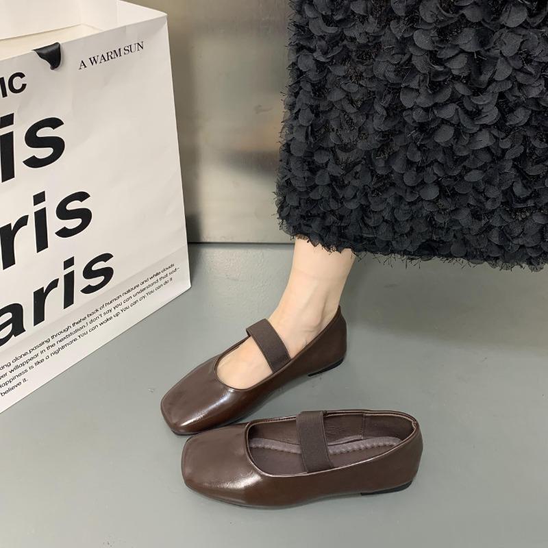 Square Toe Women Flats Shoes Mary Jane Shoes Fashion Shallow Elastic Band Spring Autumn Ladies Comfort Soft Sole Shoes