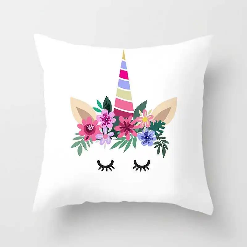 Мультяшный единорог, креативный дизайн розовой девушки, простая домашняя наволочка